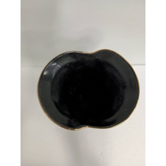 Vintage 70s Fine China Black Elegance Asian Vase With Red Poppy Flowers Japan - Picture 4 of 10